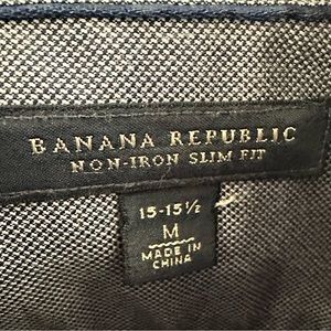 Banana Republic Slim Fit French Cuff Gray Dress Shirt 15-15 1/2.